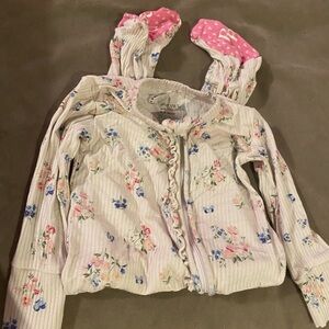 Posh Peanut - Posh Peanut Julia Belle Ribbed Bamboo Ruffled Footie